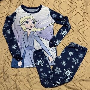 Girls' Navy & Lavender Snowflake Character Pajama Set